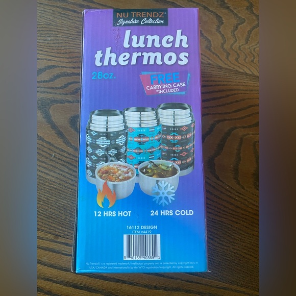 Colorful Patterned Lunch Thermos 28oz - Picture 3 of 3